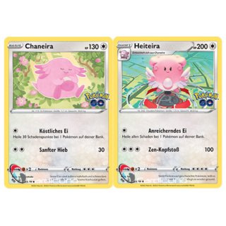 Chaneira & Heiteira Set 051/078 052/078 Pokémon Go Sammelkarte Deutsch