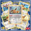 5 Eevee Cards Like a Booster incl. Foil (randomly chosen) Pokémon - English