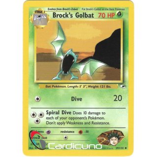 Brocks Golbat 39/132  Gym Heroes Pokémon Trading Card English