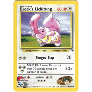 Brocks Lickitung 41/132  Gym Heroes Pokémon Trading Card English