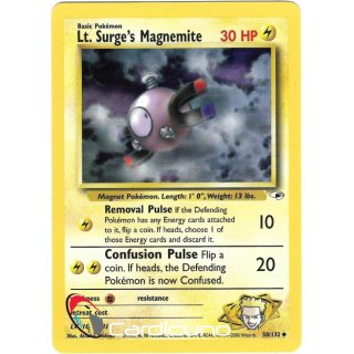 Lt. Surges Magnemite 50/132  Gym Heroes Pokémon Trading Card English