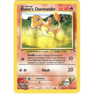 Blaines Charmander 61/132  Gym Heroes Pokémon Trading Card English