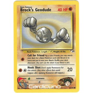 Brocks Geodude 66/132  Gym Heroes Pokémon Trading Card English
