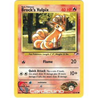 Brocks Vulpix 73/132  Gym Heroes Pokémon Trading Card English