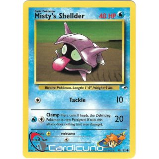 Mistys Shellder 89/132  Gym Heroes Pokémon Trading Card English