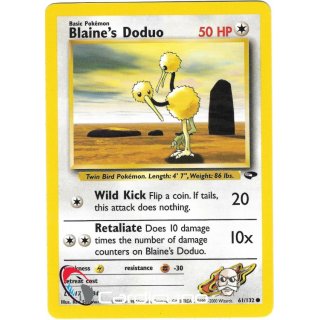 Blaines Doduo 61/132  Gym Challenge Pokémon Trading Card English