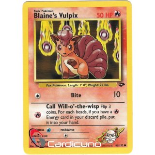 Blaines Vulpix 66/132  Gym Challenge Pokémon Trading Card English