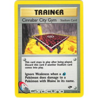 Cinnabar City Gym 113/132 Pokémon Trading Card English
