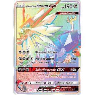 Abendmähne-Necrozma GX 163/156 Regenbogen Rare Ultra Prisma Deutsch Pokémon Sammelkarte - Cardicuno