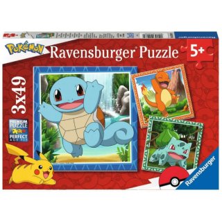 Ravensburger Puzzle Glumanda Bisasam & Schiggy - Pokémon 3x 49pc