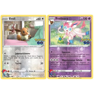 Evoli & Feelinara Set Reverse Holo 054/078 035/078 Pokémon Go Sammelkarte Deutsch