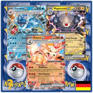 Cardicuno 10 Pokemon Karten wie EIN Booster inkl. Pokemon ex & Stern Karte (zufällig ausgewählt) - Deutsch