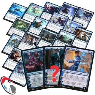 50 blaue Magic the Gathering Karten Starterset inkl. 1 Mythic Rare Planeswalker (zufällig ausgewählt)