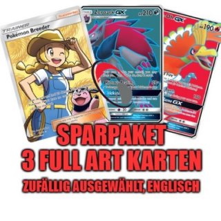 3 englische FULL ART Pokemon Karten Sammlung Lot (zufällig ausgewählt)