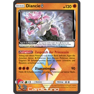 Diancie 74/131 Prisma Stern Grauen der Lichtfinsternis Pokémon Sammelkarte Deutsch