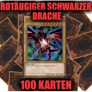 Rotäugiger Schwarzer Drache + 100 Karten Sammlung, Yugioh Sparangebot!