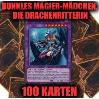 Dunkles Magier-Mädchen, die Drachenritterin + 100 Karten Sammlung. Yugioh Sparangebot!