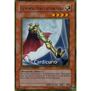 Elemental Hero Captain Gold, EN Limitierte Auflage, Gold Rare, Yugioh!